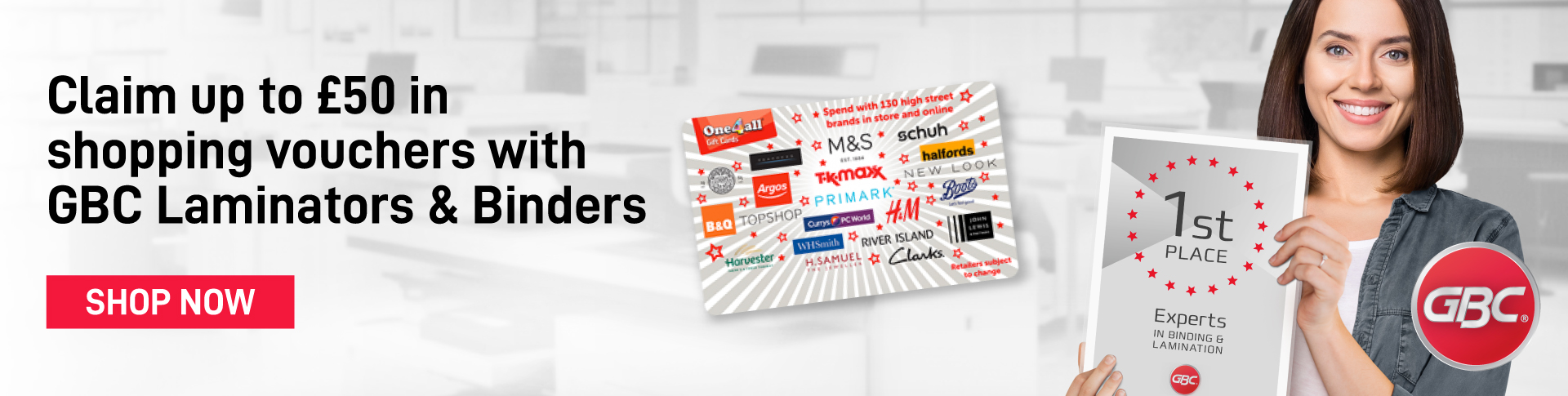 Get up to £50 in shopping vouchers with GBC! Banner Image