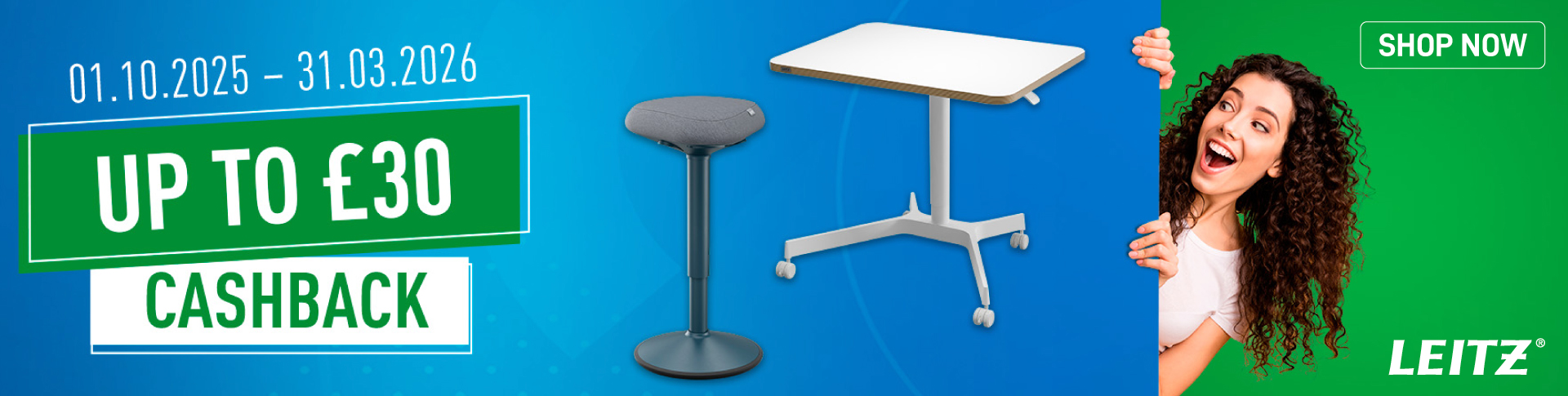 Claim up to £30 Cashback on Leitz Ergonomics! Banner Image