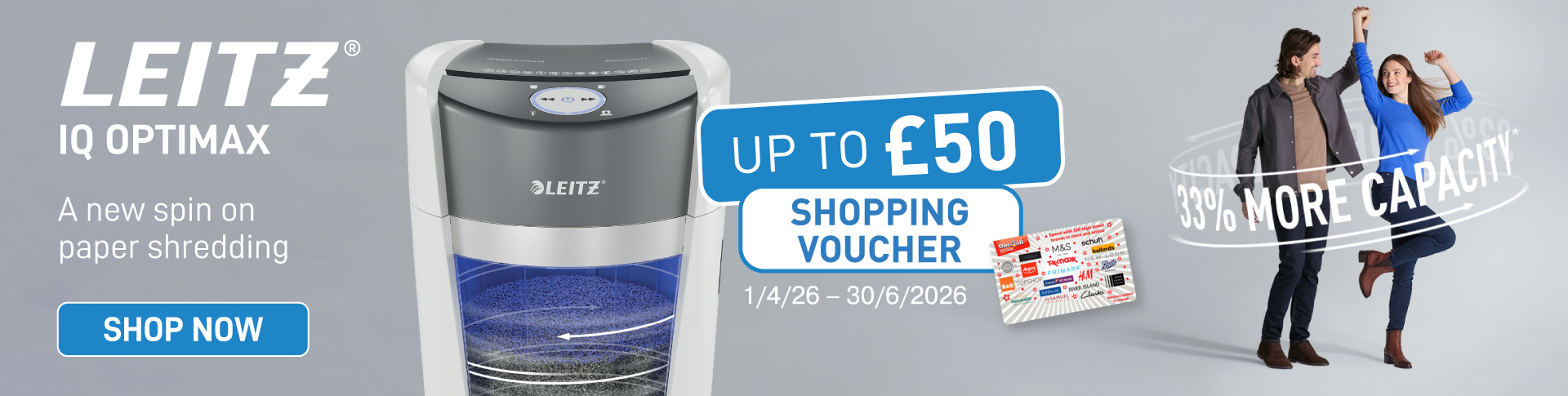 Claim up to £50 One4All Shopping Voucher! Banner Image