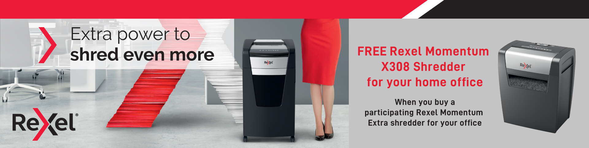 Claim a FREE Rexel Momentum Shredder! Banner Image