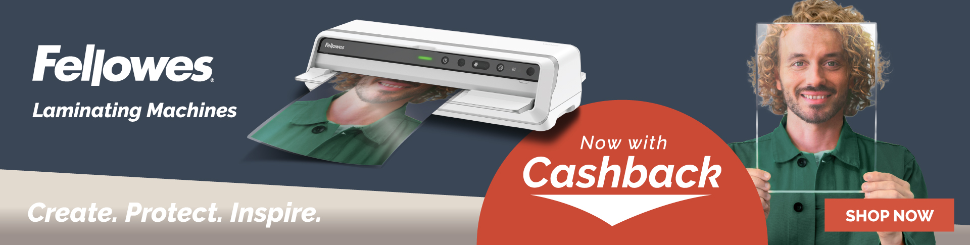 Up to £40 Cashback on Fellowes Laminators! Banner Image