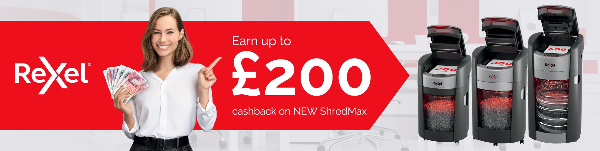 Up to £200 Cashback with Rexel! Banner Image
