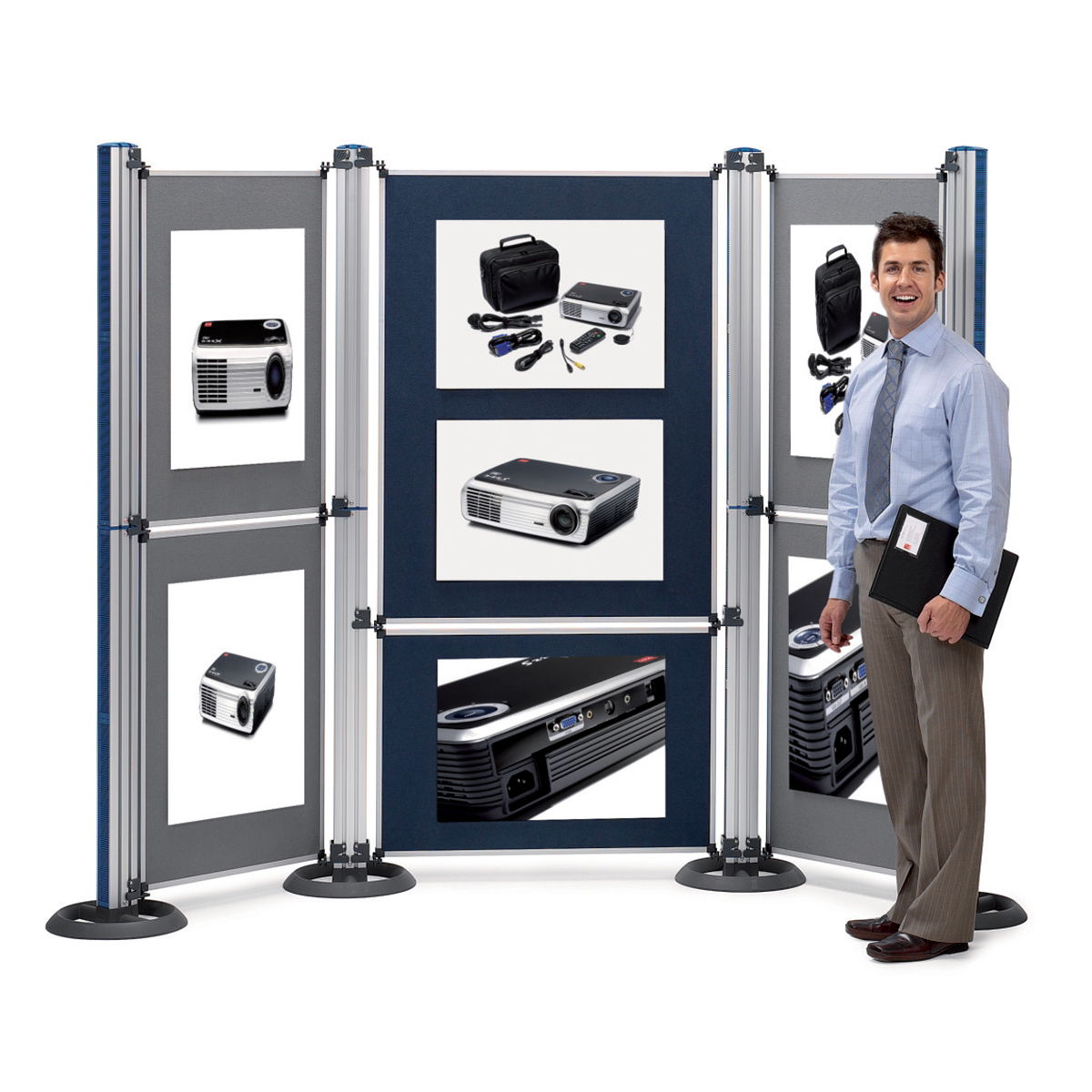 Nobo Modular Large Felt Panel Blue and Grey